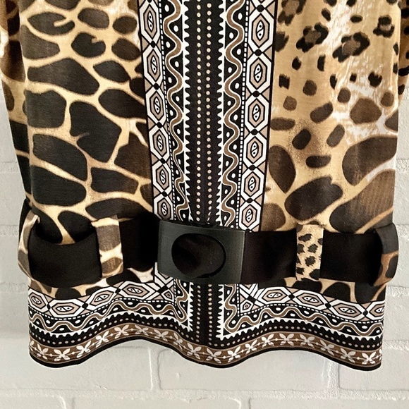 Vintage Y2K Tee Frank Lyman Animal mixed print shortsleeve Mobwife Size 12 - Picture 2 of 7